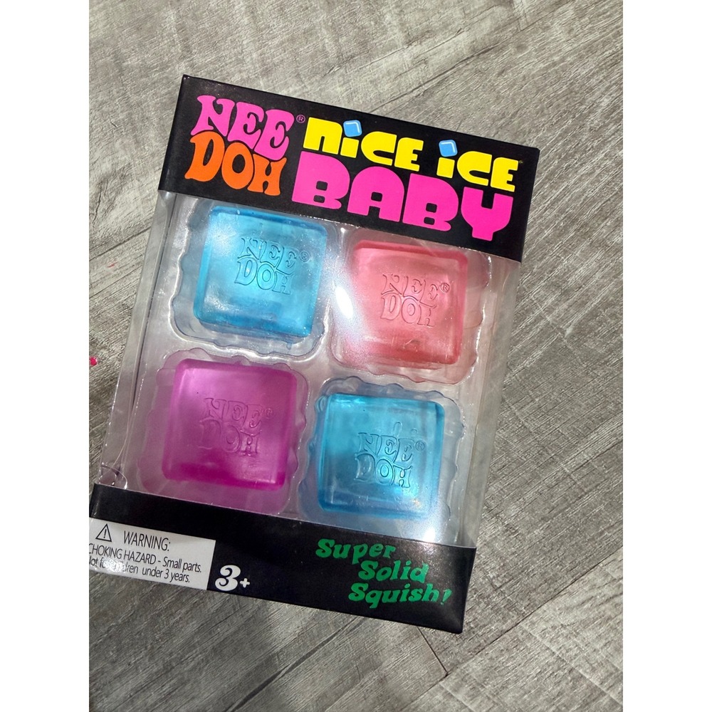 Schylling NeeDoh Nice Ice Baby 4 Pack Sensory Fidget Toy Squishy Ice Cubes